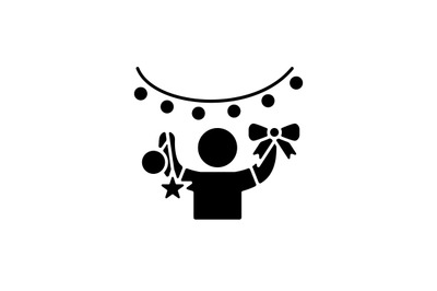 Holiday decorator black glyph icon