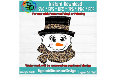 Snowman Face SVG, Snowman Svg, Christmas Svg, Snowman girl with bow, E