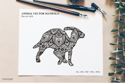 Animal Vector Mandala Line Art Style