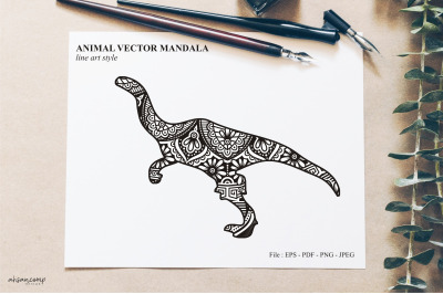 Animal Vector Mandala Line Art Style