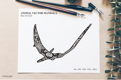 Animal Vector Mandala Line Art Style