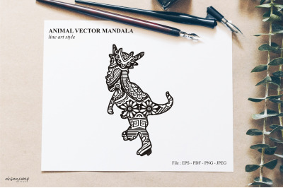 Animal Vector Mandala Line Art Style