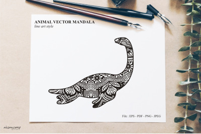 Animal Vector Mandala Line Art Style