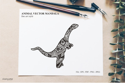 Animal Vector Mandala Line Art Style