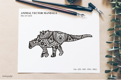 Animal Vector Mandala Line Art Style