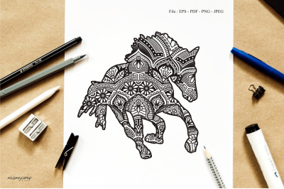 Animal Vector Mandala Line Art Style