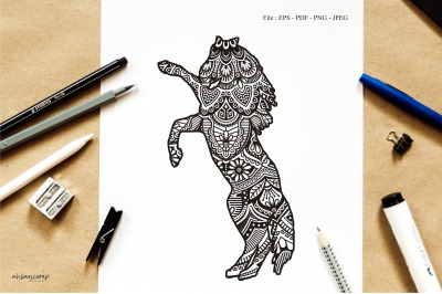 Animal Vector Mandala Line Art Style