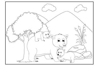 coloring bear for kids