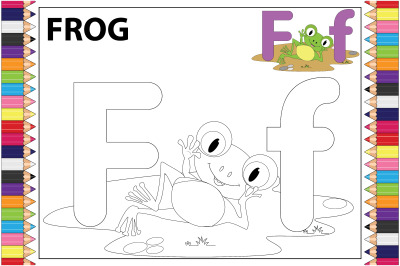 coloring frog animal cartoon for kids