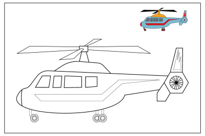 coloring helicopter for kids