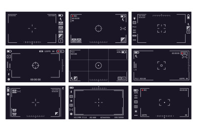 Camcorder viewfinder interface. Camera viewfinder, digital display vid