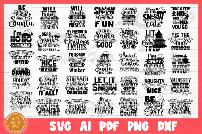 Funny Christmas SVG Bundle Cut Files