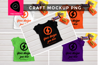 Child&#039;s Tee with Halloween Candy | PNG Mock Up