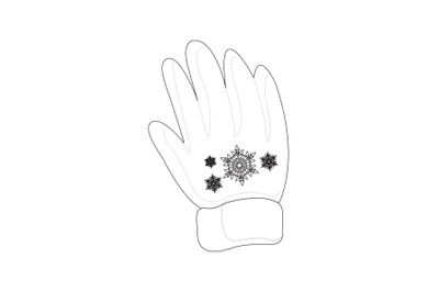 Christmas Gloves Outline Icon Vector