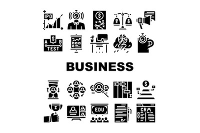 Business Situations Collection Icons Set Vector Illustration