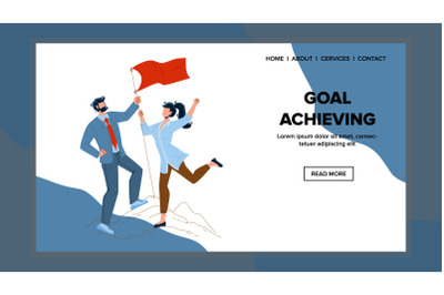 Goal Achieving Business Office Workers Vector