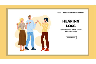 Hearing Loss Problem People Communication Vector