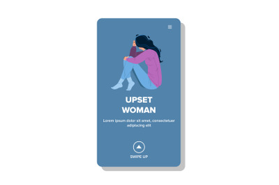 Upset Woman Feeling Depressed And Stressed Vector
