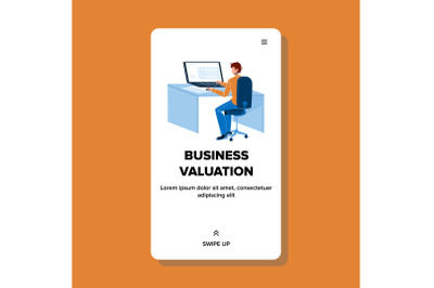 Business Valuation Service Employee Man Vector