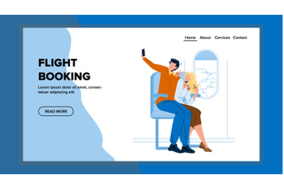 Flight Booking Online Internet Service Vector