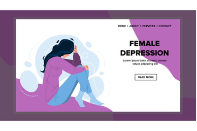 Female Depression And Disappointment Mood Vector