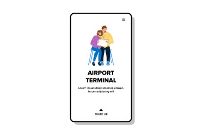 Airport Terminal Wait Airplane Passengers Vector