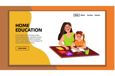Home Education Mother Teacher And Pupil Kid Vector
