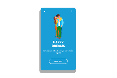 Happy Dreams Young Family Man And Woman Vector