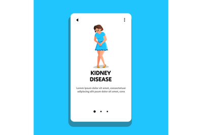 Woman With Kidney Disease Health Problem Vector