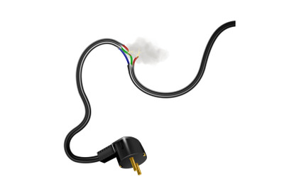 Broken Cable Electricity Current And Smoke Vector
