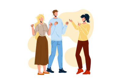 Deaf People Communication Sign Language Vector