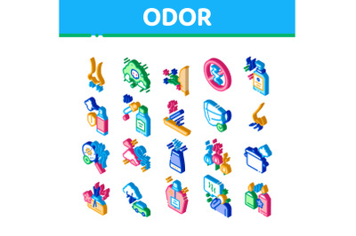 Odor Aroma And Smell Isometric Icons Set Vector