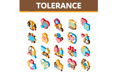 Tolerance And Equality Isometric Icons Set Vector