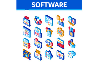 Software Testing And Analysis Icons Set Vector