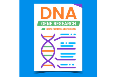 Dna Gene Research Creative Promotion Poster Vector