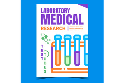 Laboratory Medical Research Promo Banner Vector