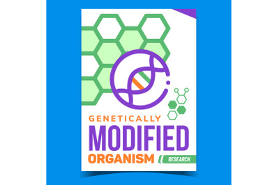 Genetically Modified Organism Promo Banner Vector