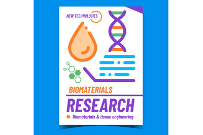 Biomaterials Research Creative Promo Banner Vector