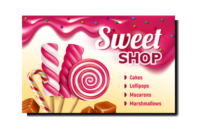 Sweet Shop Creative Promotional Poster Vector