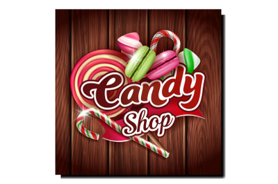 Candy Shop Creative Promotional Banner Vector