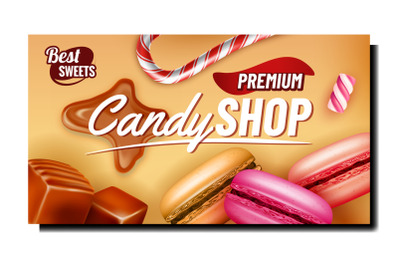 Candy Shop Creative Promotional Poster Vector