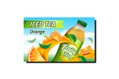 Orange Iced Tea Creative Promotional Poster Vector