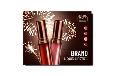 Liquid Lipstick Packages Advertising Poster Vector