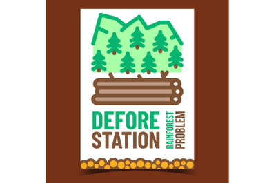 Deforestation Creative Promotion Banner Vector