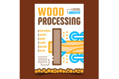 Wood Processing Creative Promotion Poster Vector