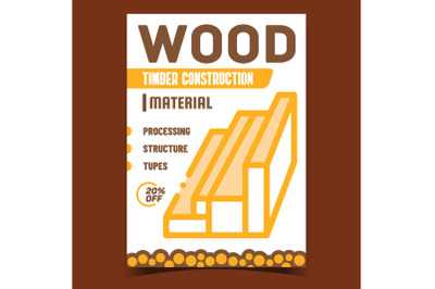 Wood Timber Construction Promotional Banner Vector