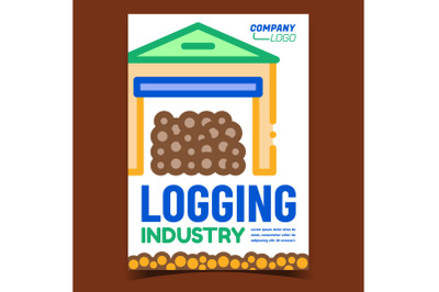 Logging Industry Creative Promo Poster Vector