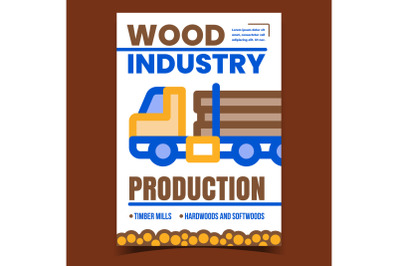 Wood Industry Production Promotional Banner Vector