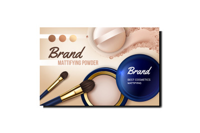 Mattifying Powder Creative Promo Banner Vector