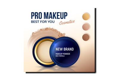 Make-up Powder Cosmetics Promotion Poster Vector